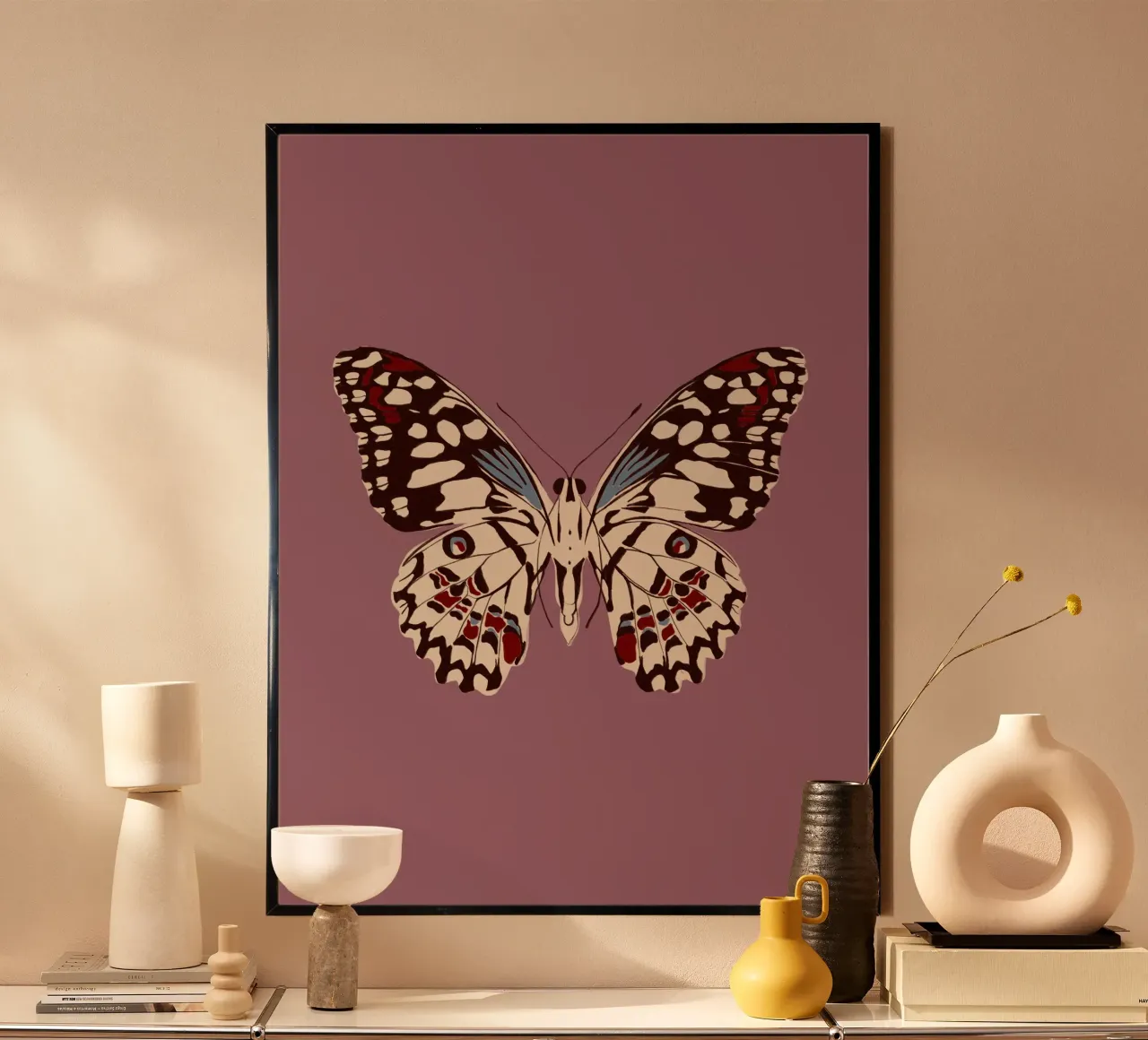 Schmetterling Altrosa carta hahnemühle da Sophie Augustin Illustration