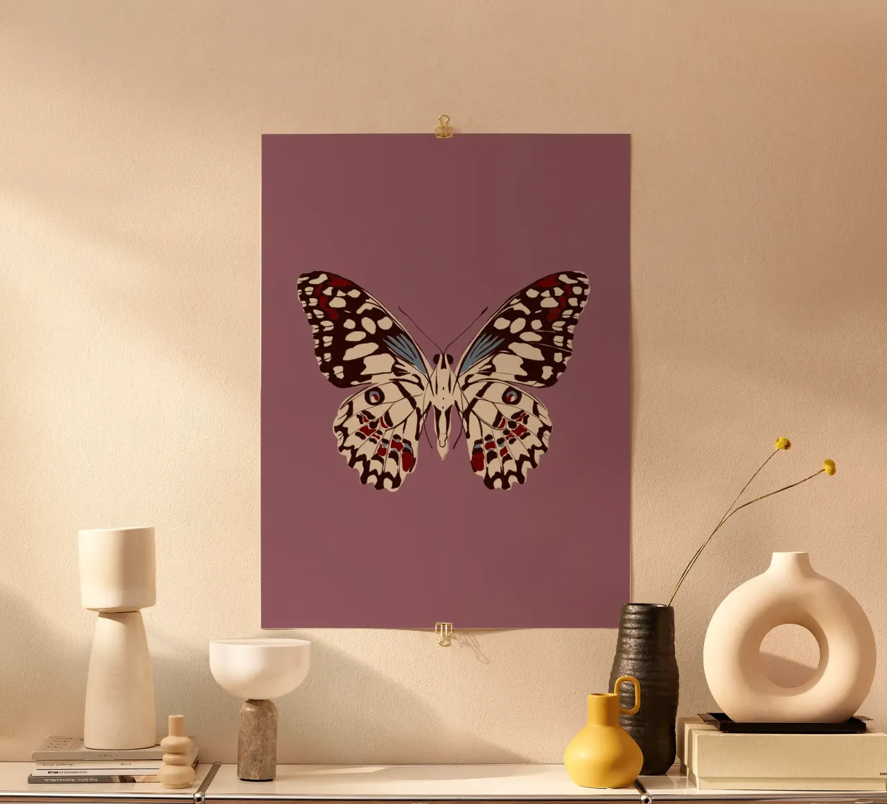 Schmetterling Altrosa carta hahnemühle da Sophie Augustin Illustration