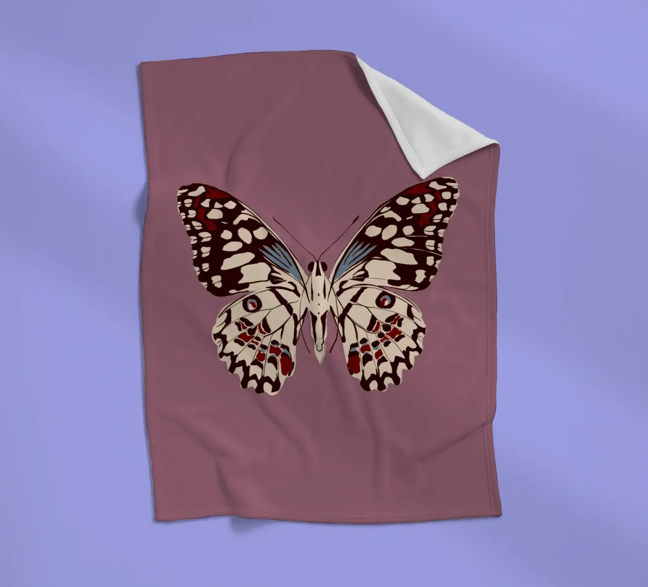 Schmetterling Altrosa coperta in pile da Sophie Augustin Illustration