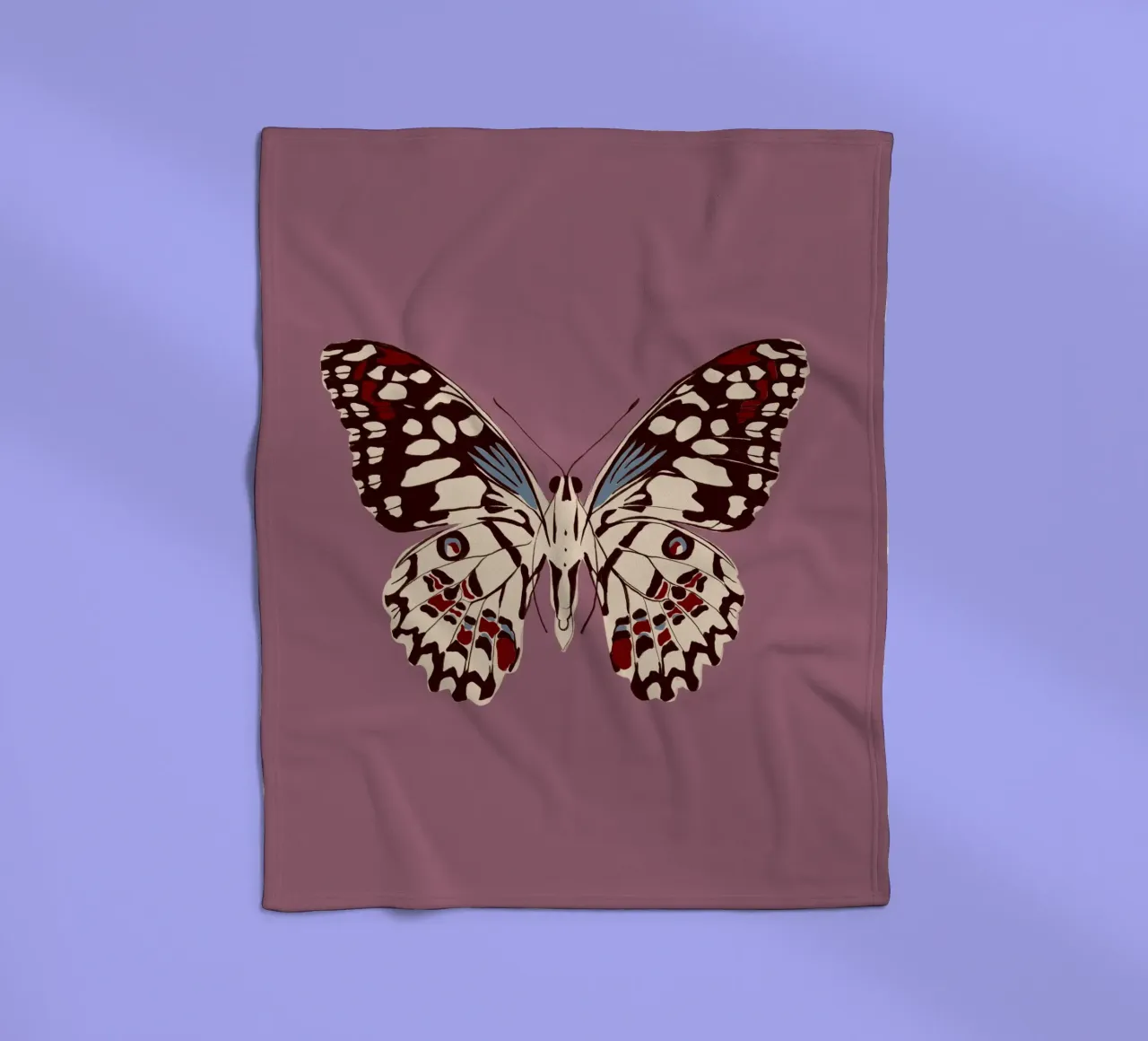 Schmetterling Altrosa coperta in pile da Sophie Augustin Illustration