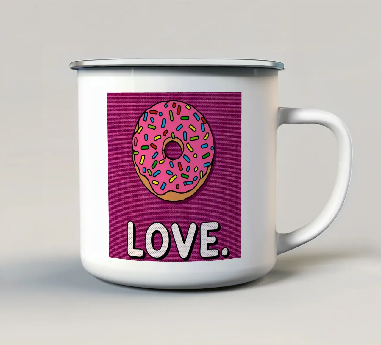 Ciambella con "buco d'amore" tazza in smalto da DesignDoodle