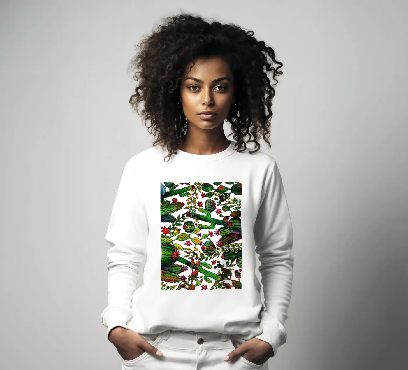 Cactus Pattern sweatshirt by KP Design