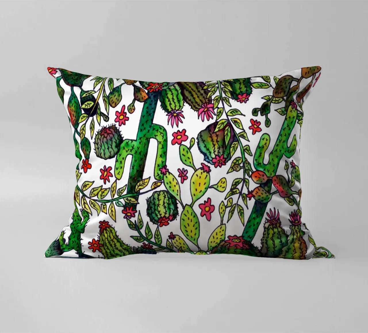 Cactus Pattern decorative cushion by KP Design