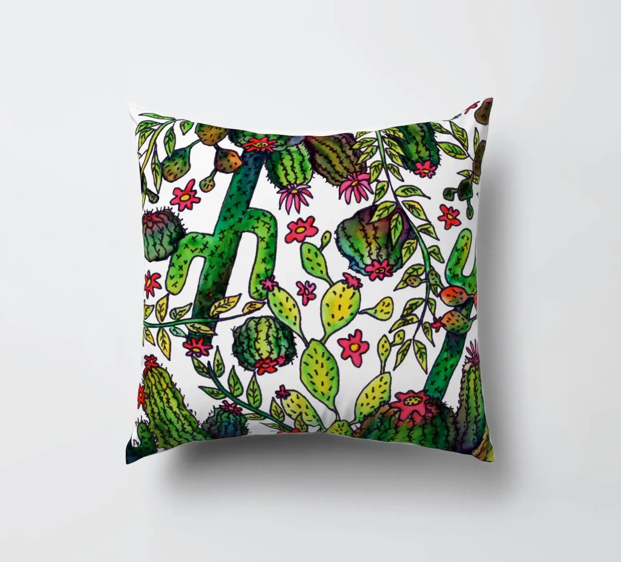 Cactus Pattern decorative cushion by KP Design