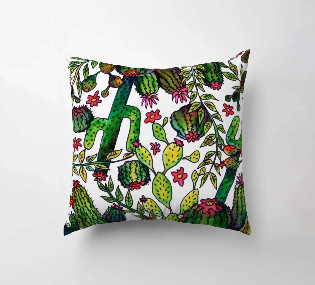 Cactus Pattern decorative cushion by KP Design