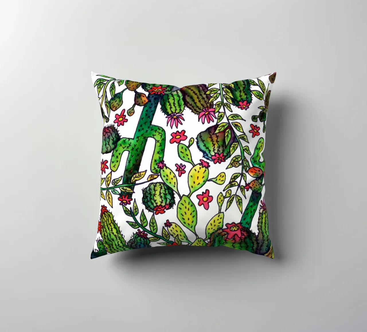 Cactus Pattern decorative cushion by KP Design