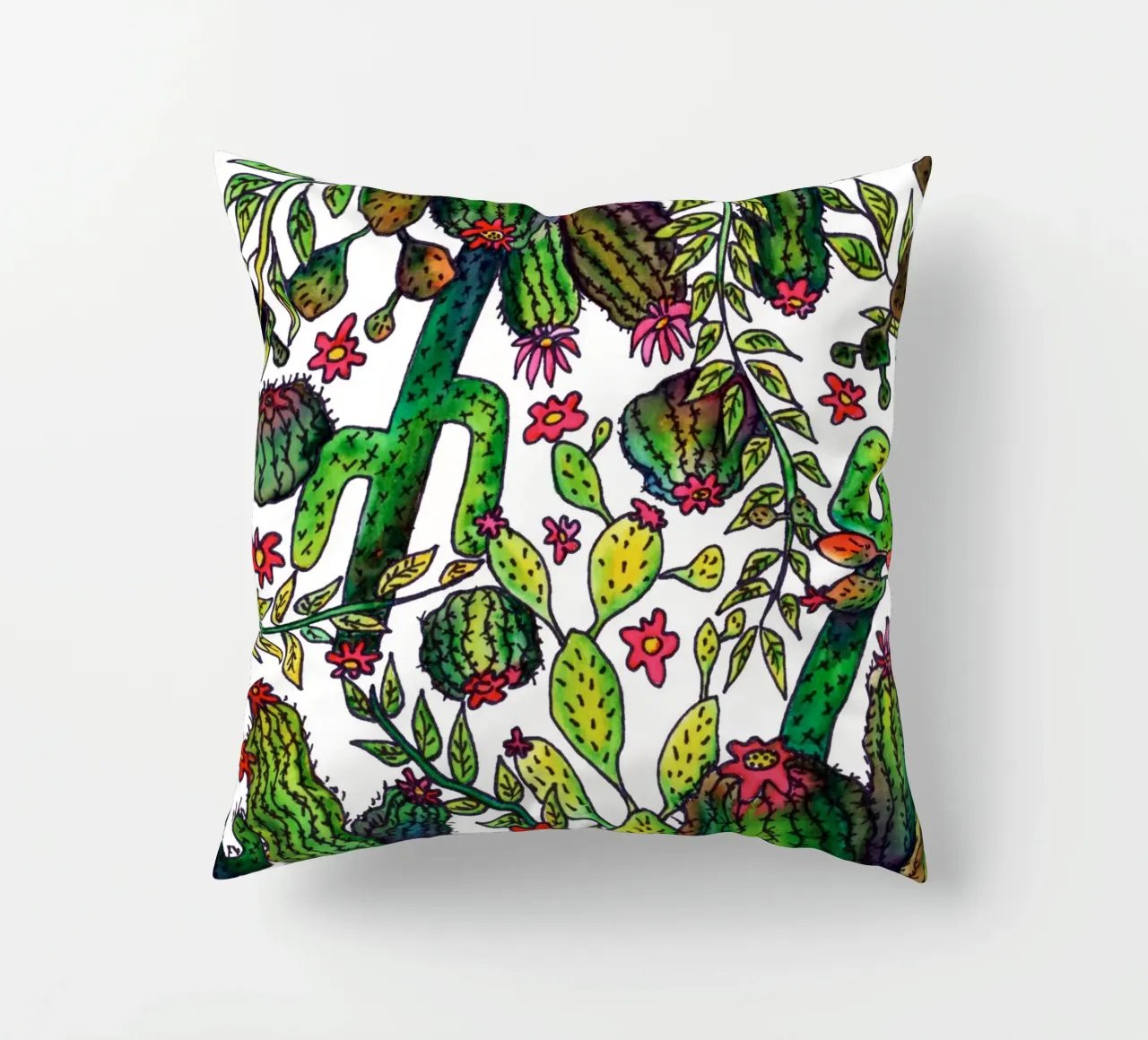 Cactus Pattern decorative cushion by KP Design