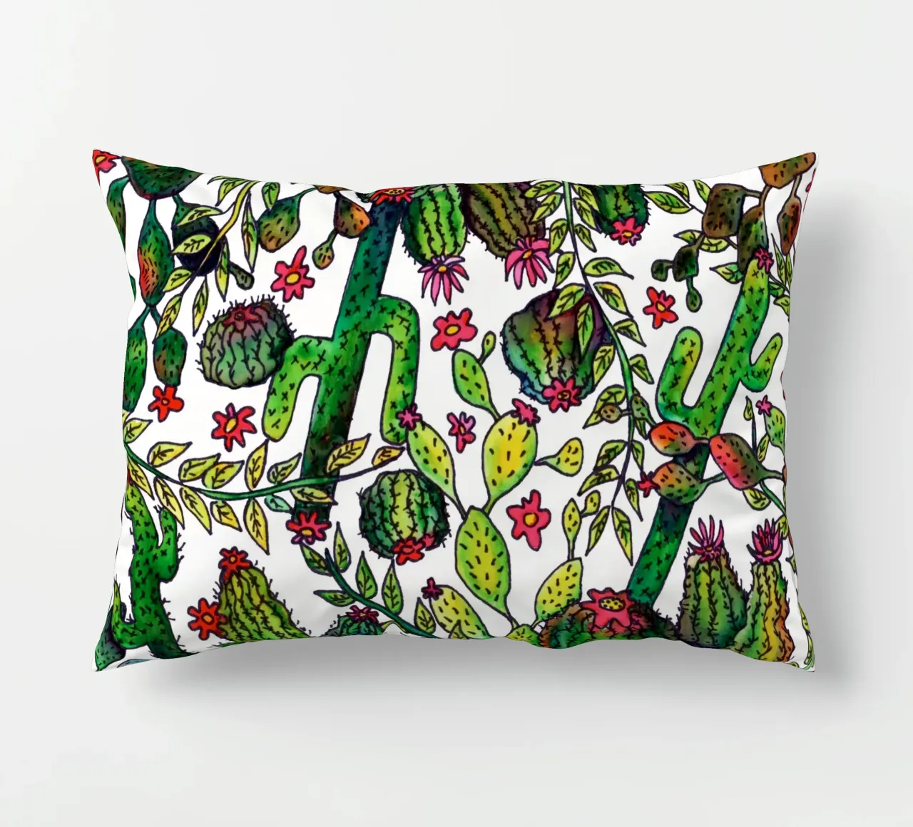 Cactus Pattern decorative cushion by KP Design