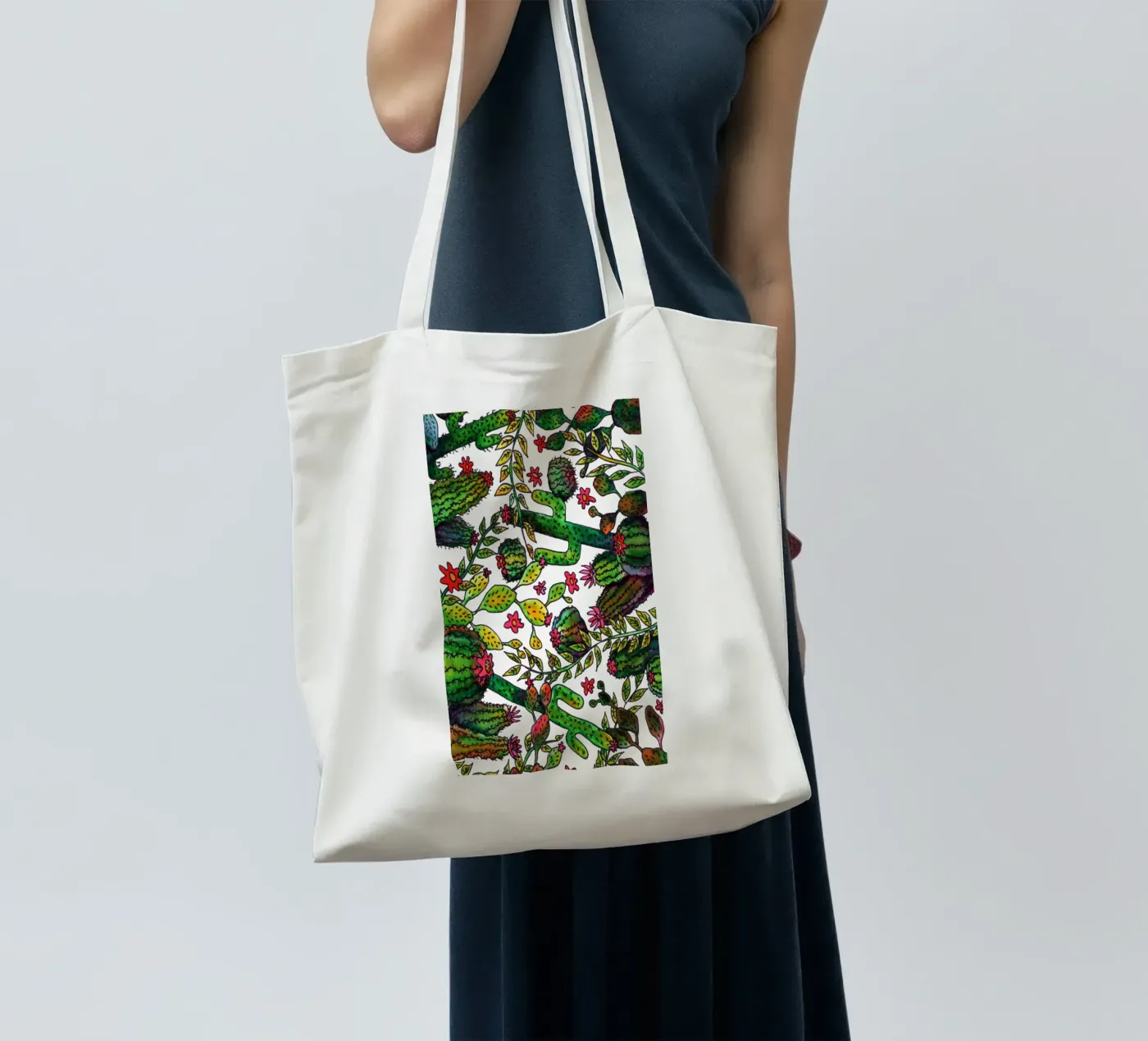 Cactus Pattern tote bag by KP Design