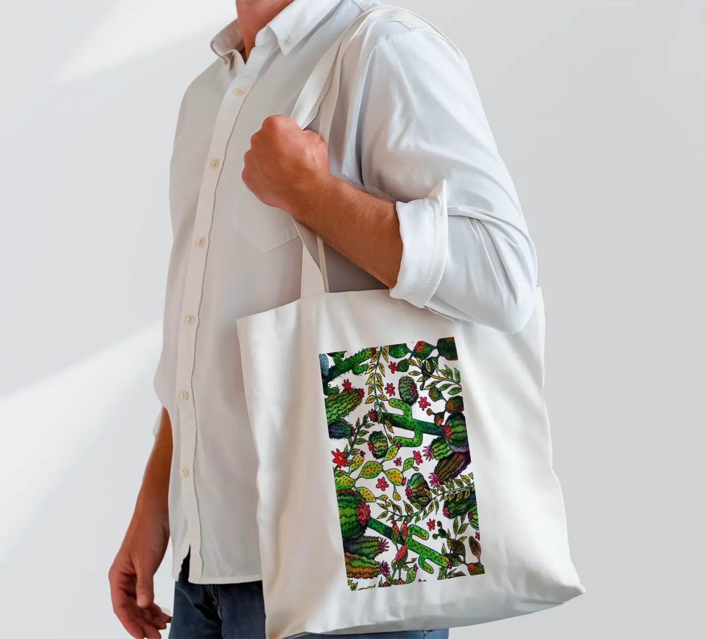 Cactus Pattern tote bag by KP Design