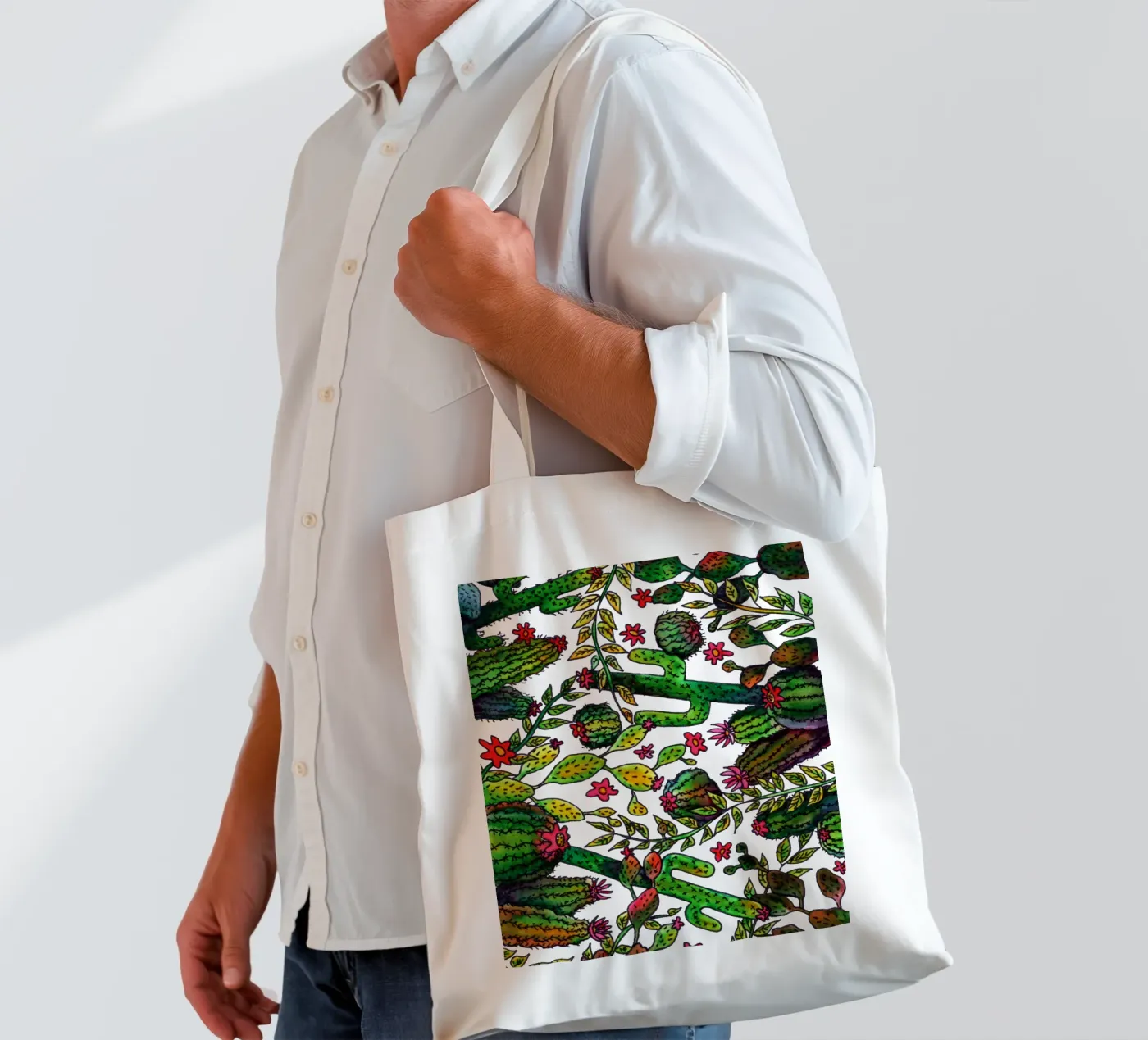 Cactus Pattern tote bag by KP Design