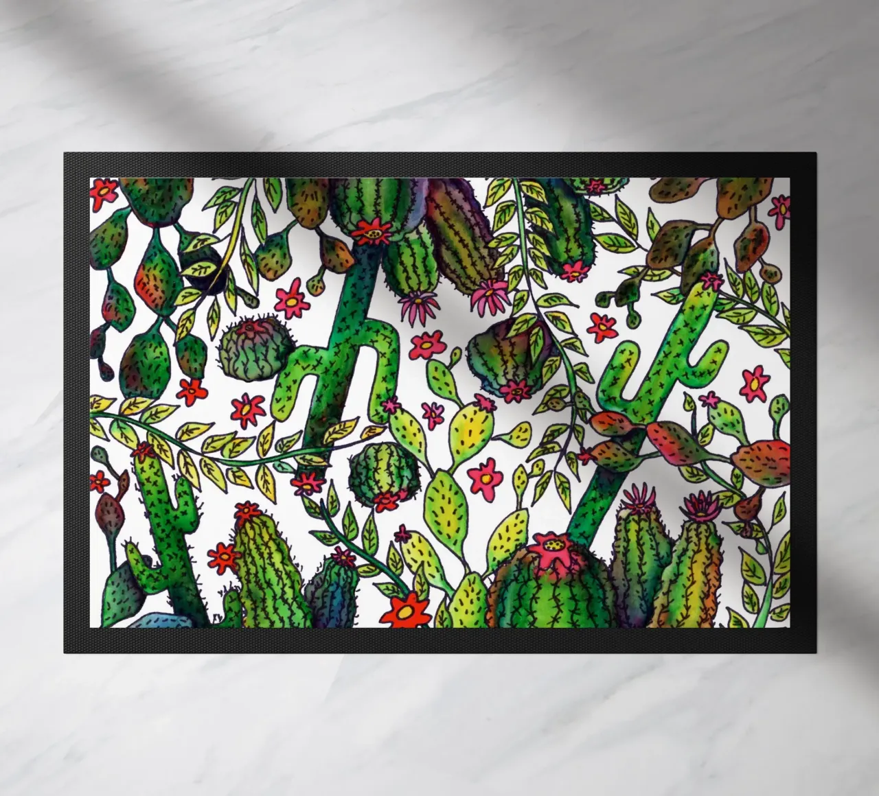 Cactus Pattern doormat by KP Design