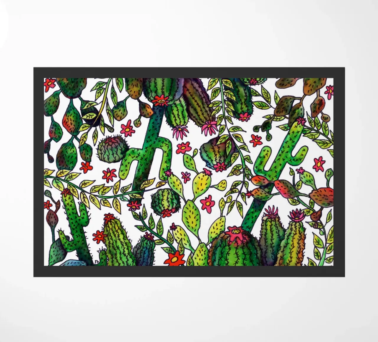 Cactus Pattern doormat by KP Design