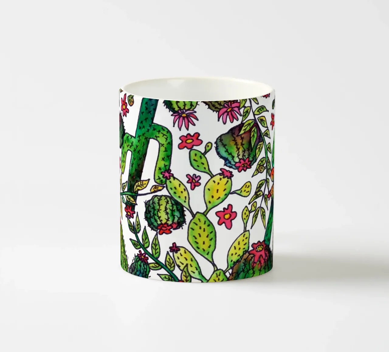 Cactus Pattern ceramic mug by KP Design