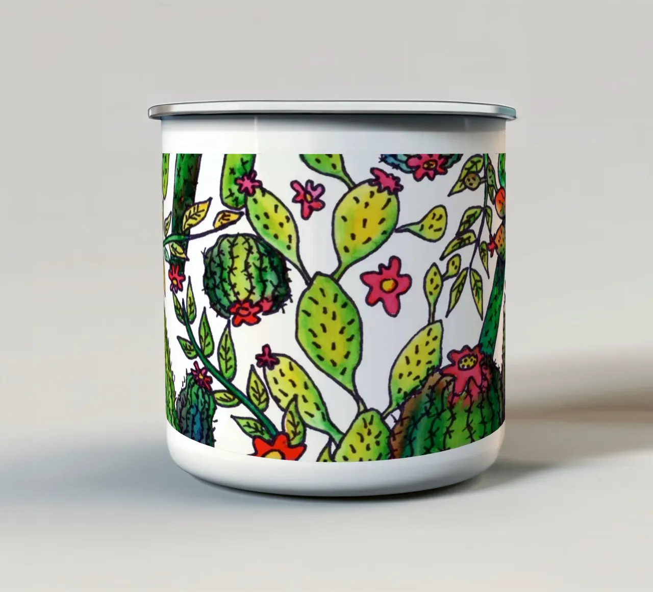 Motivo del cactus tazza in smalto da KP Design