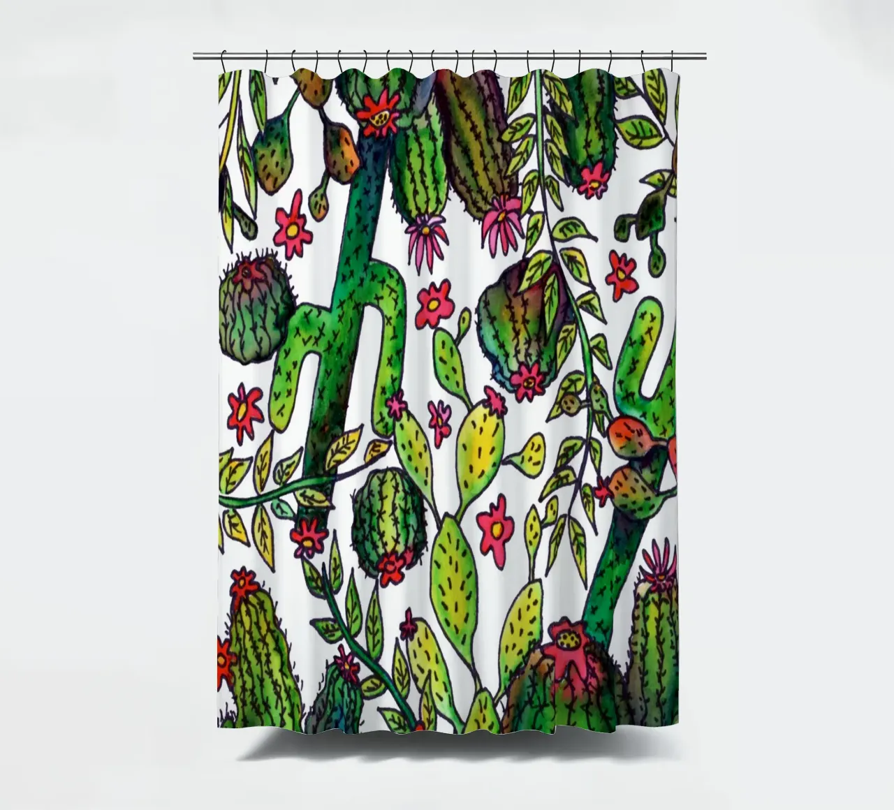 Kaktus-Muster Duschvorhang von KP Design