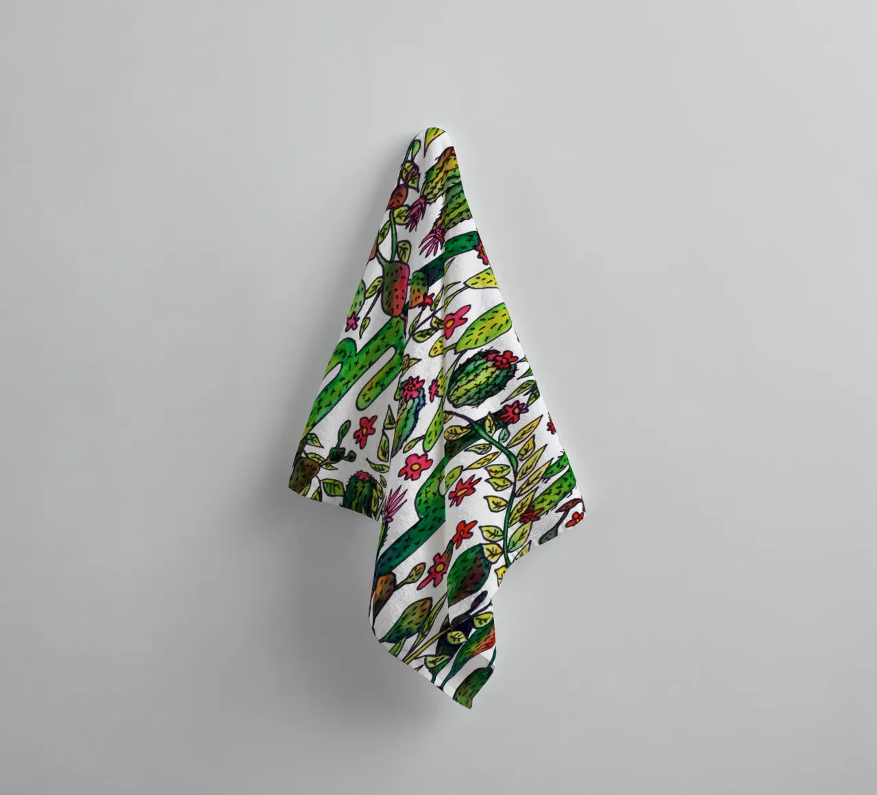 Cactus Pattern towel by KP Design