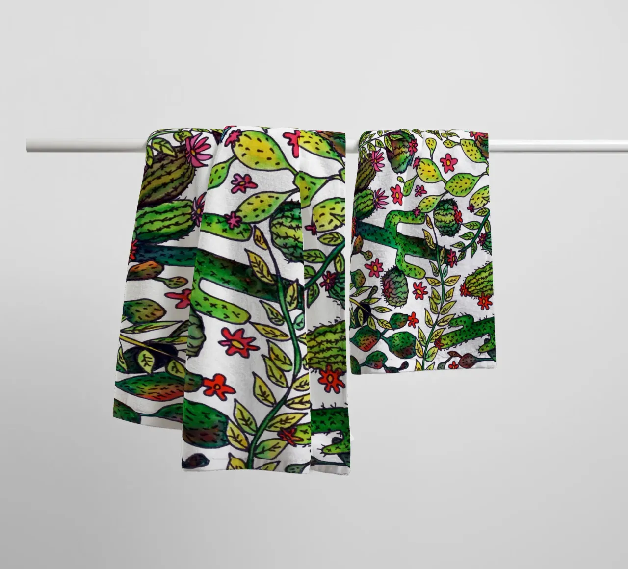 Cactus Pattern towel by KP Design