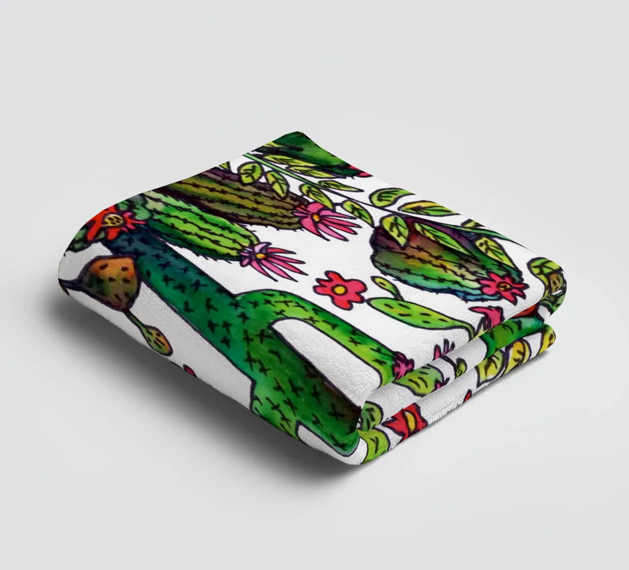 Cactus Pattern towel by KP Design