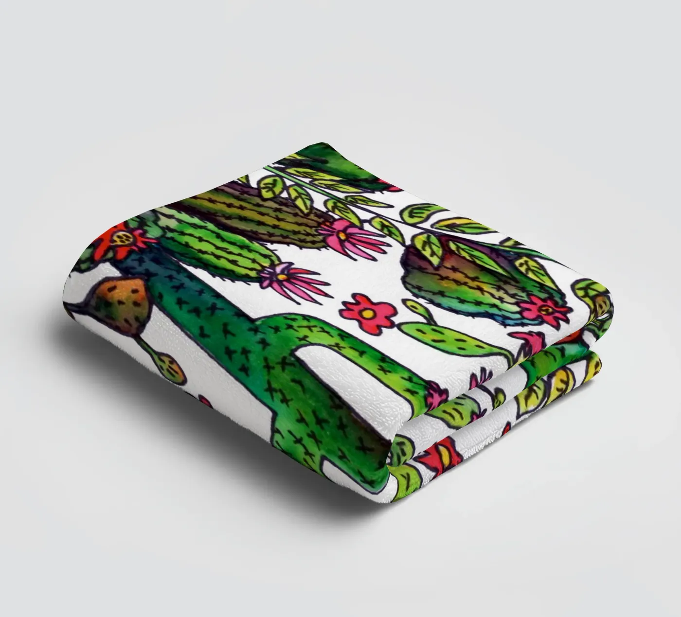 Cactus patroon badhanddoek van KP Design