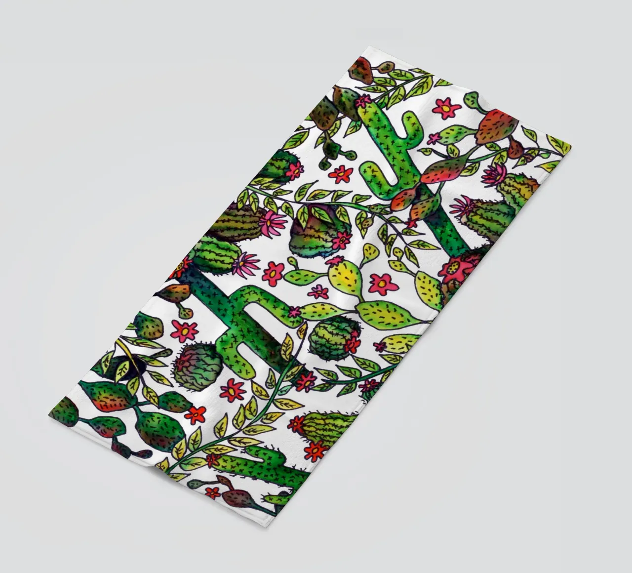 Cactus Pattern beach towel by KP Design