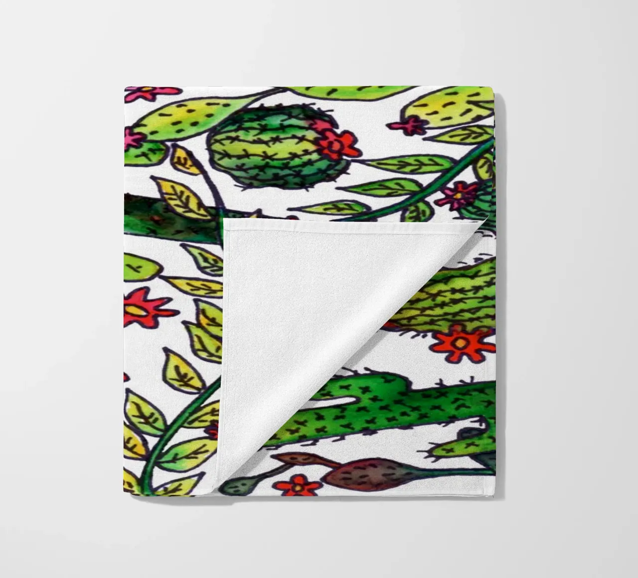 Cactus Pattern beach towel by KP Design