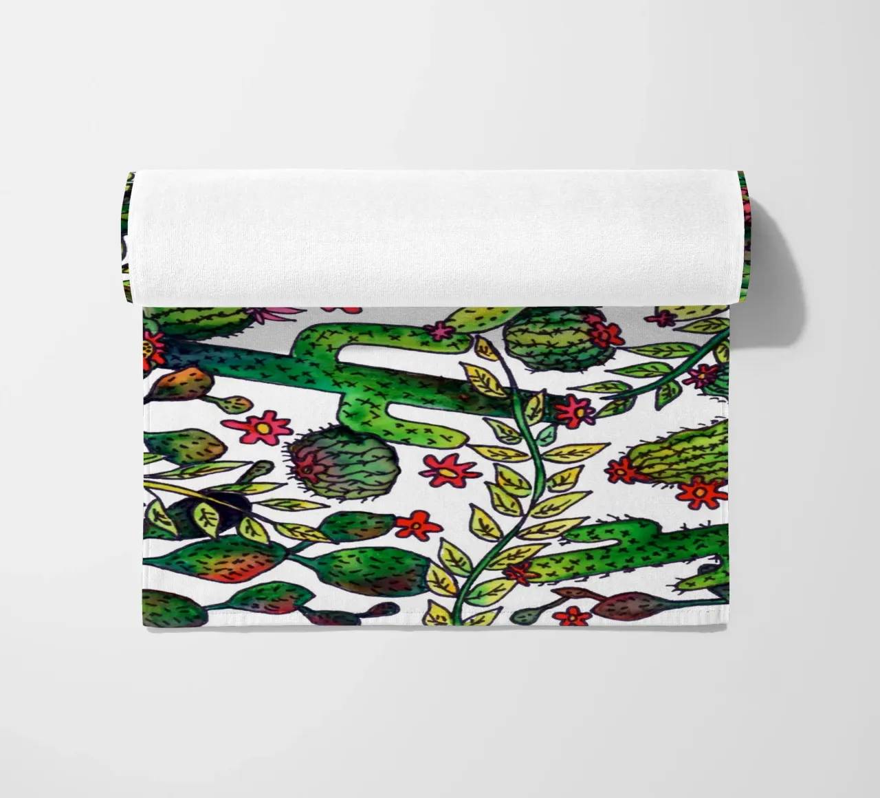 Cactus Pattern beach towel by KP Design