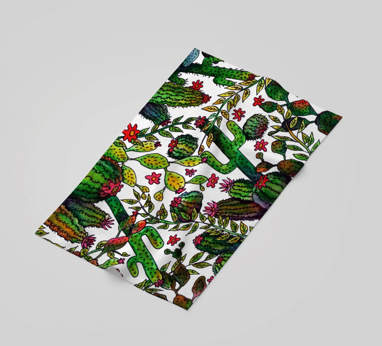 Cactus Pattern beach towel by KP Design