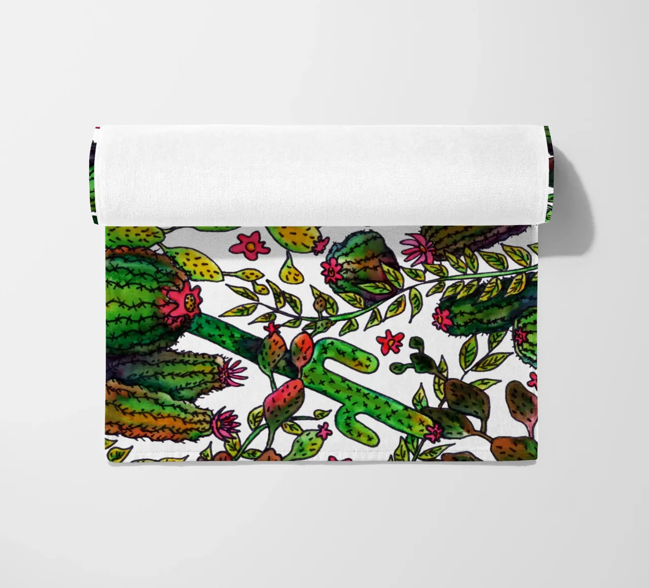 Cactus Pattern beach towel by KP Design