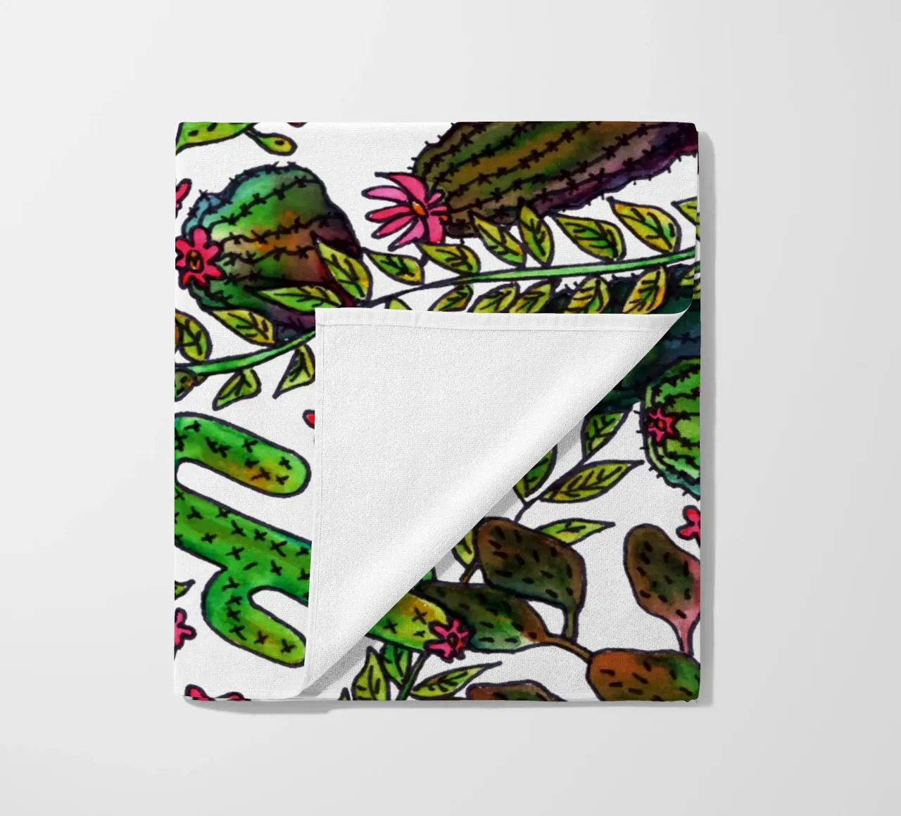 Cactus Pattern beach towel by KP Design