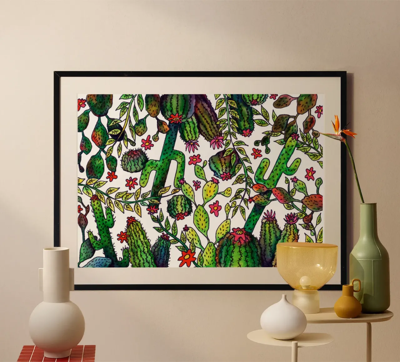 Motivo del cactus carta hahnemühle da KP Design