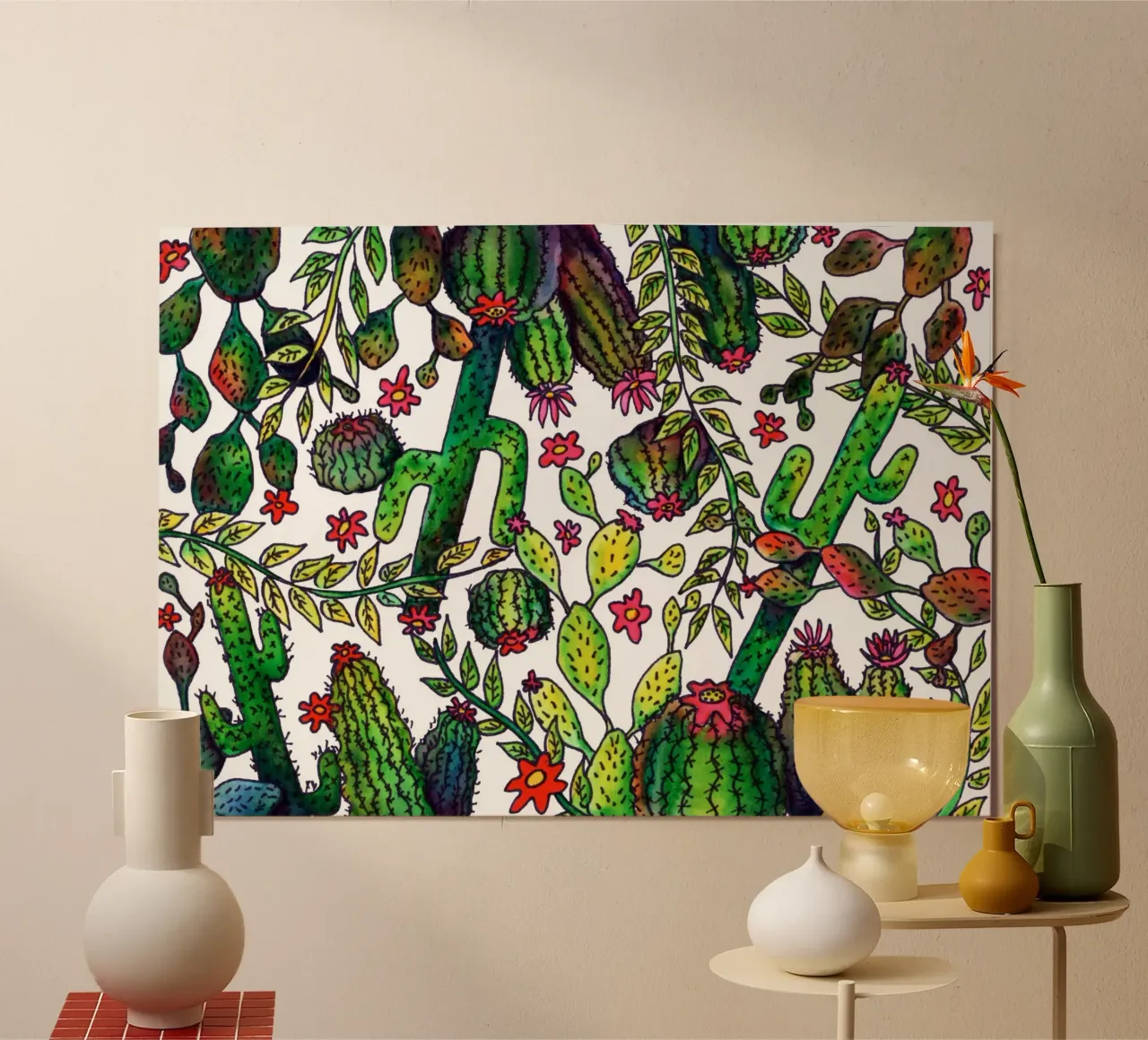 Motivo del cactus carta hahnemühle da KP Design