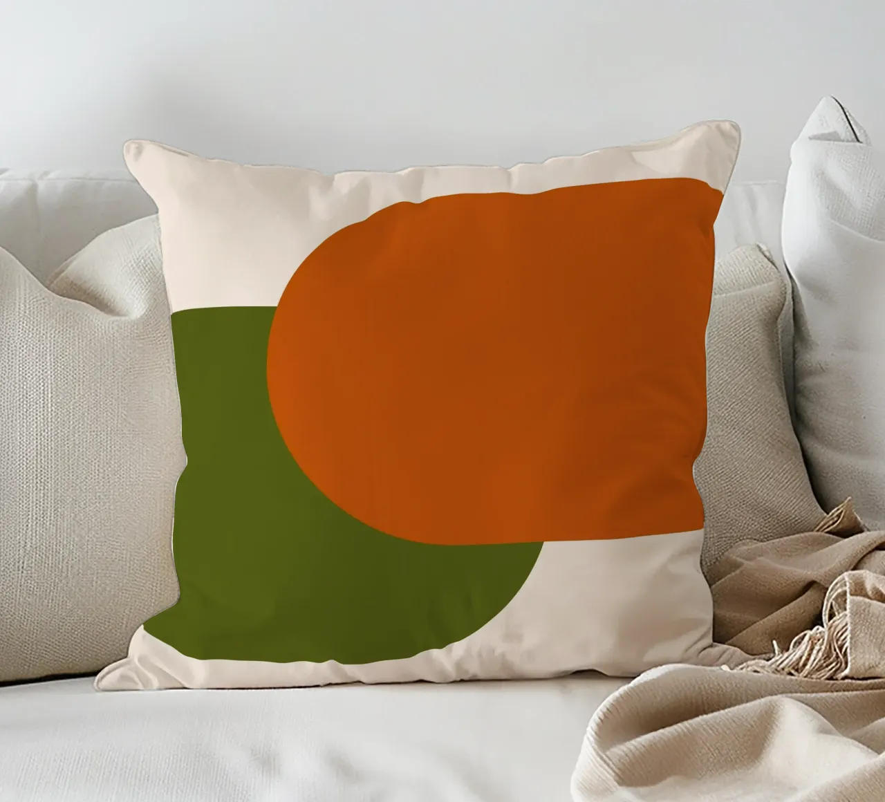 Orange Green Colorblocks cuscino da TijanaArtStudio88