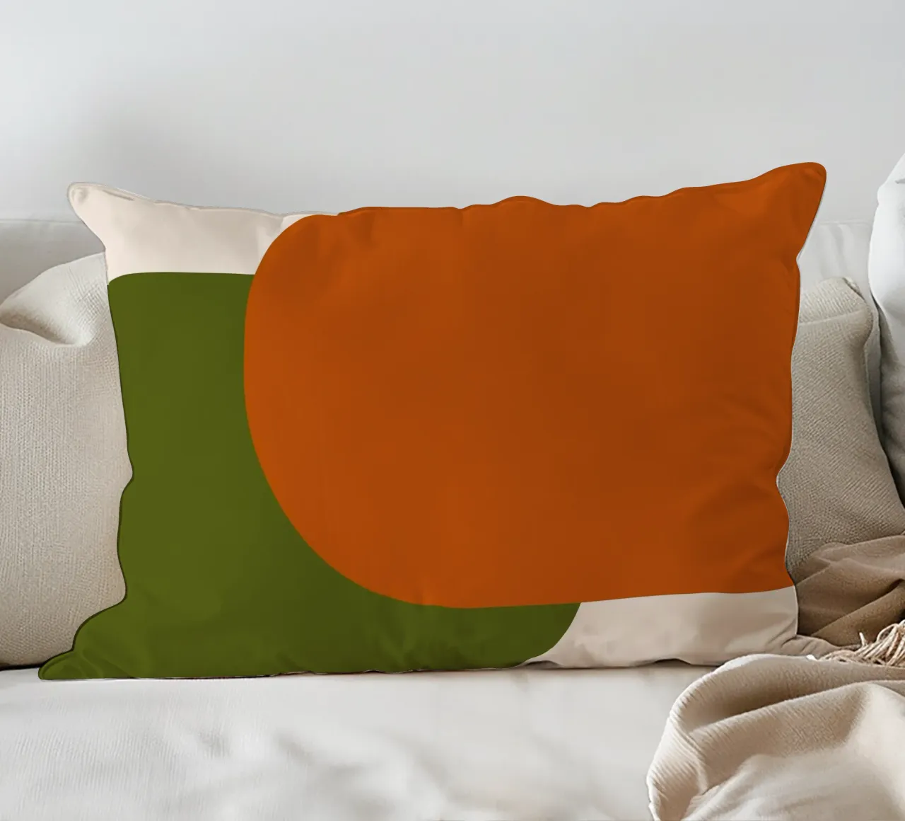 Orange Green Colorblocks cuscino da TijanaArtStudio88