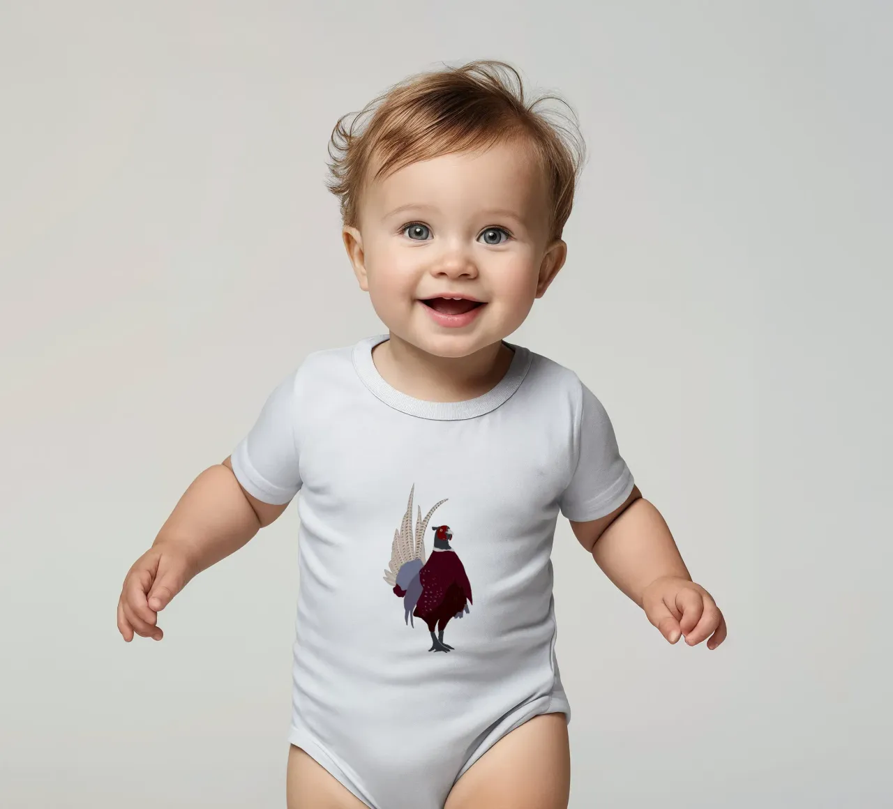Fasan body neonato maniche corte da Sophie Augustin Illustration