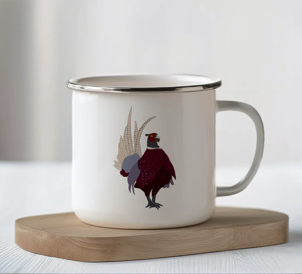 Fasan tazza in smalto da Sophie Augustin Illustration