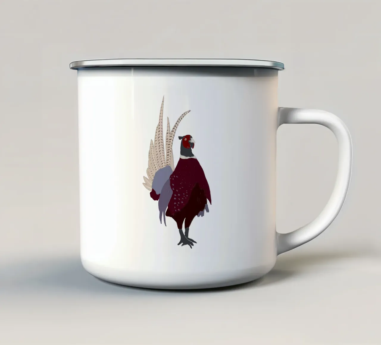 Fasan tazza in smalto da Sophie Augustin Illustration