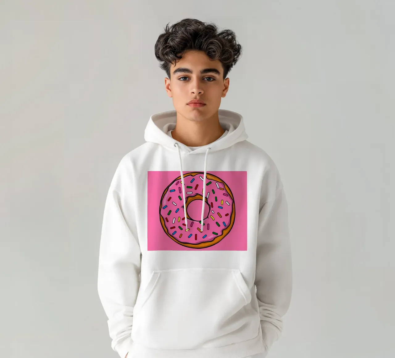 Ciambella con glassa rosa e zuccherini " Rotonda e orgogliosa " felpa con cappuccio da DesignDoodle