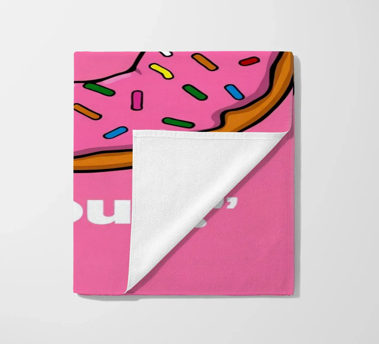 Ciambella con glassa rosa e zuccherini " Rotonda e orgogliosa " telo mare da DesignDoodle