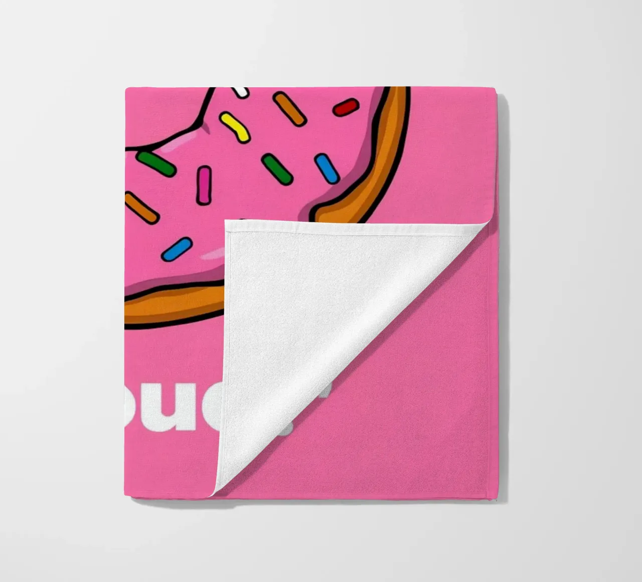Ciambella con glassa rosa e zuccherini " Rotonda e orgogliosa " telo mare da DesignDoodle