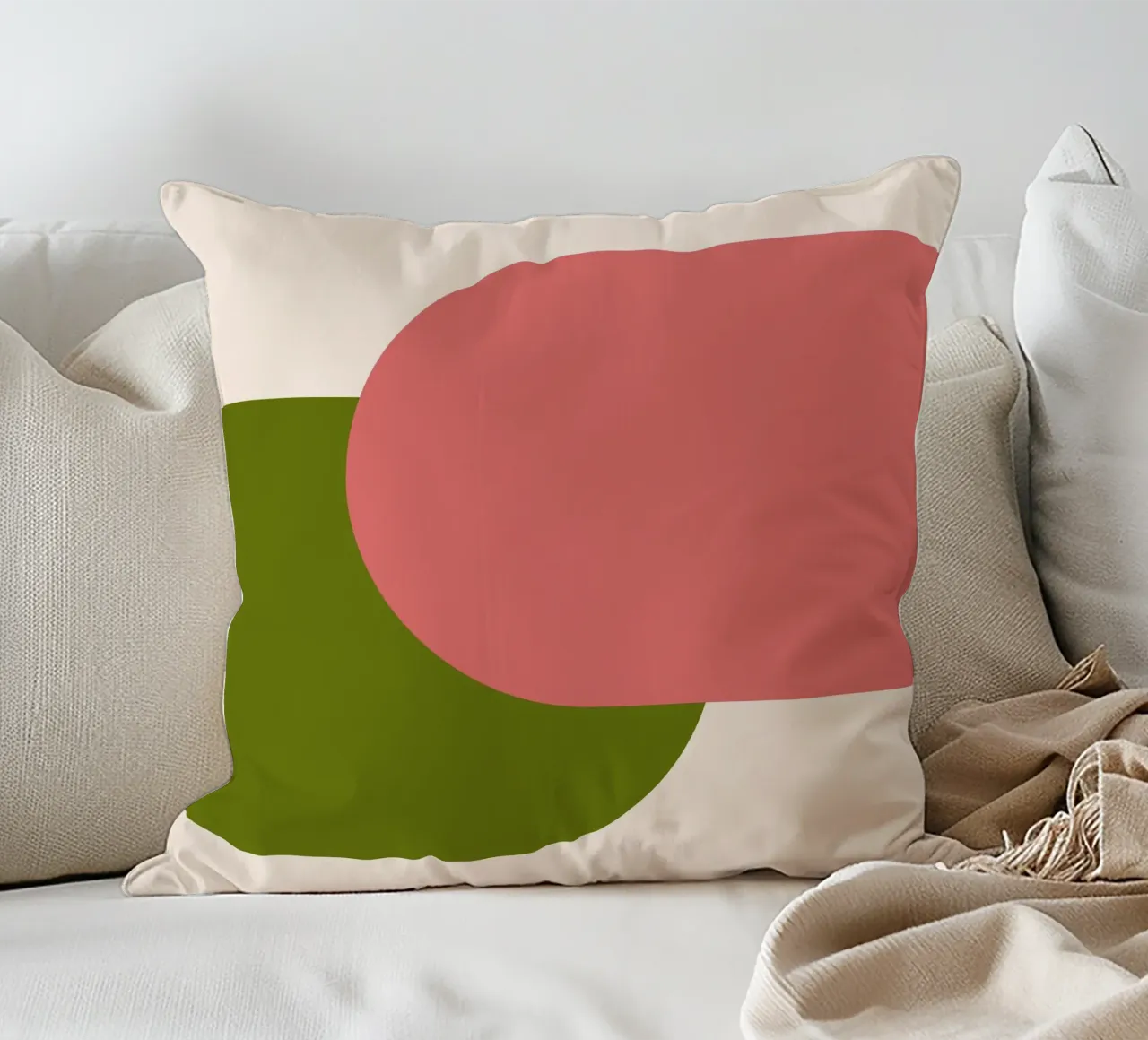 Pink Green Colorblocks cuscino da TijanaArtStudio88