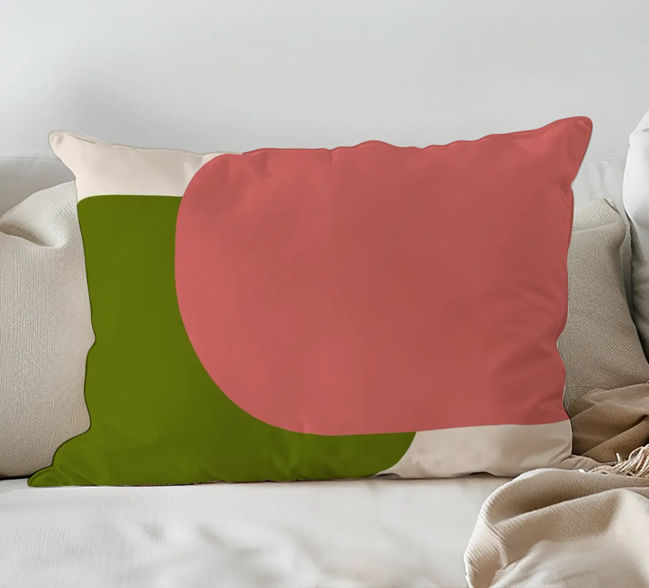 Pink Green Colorblocks cuscino da TijanaArtStudio88