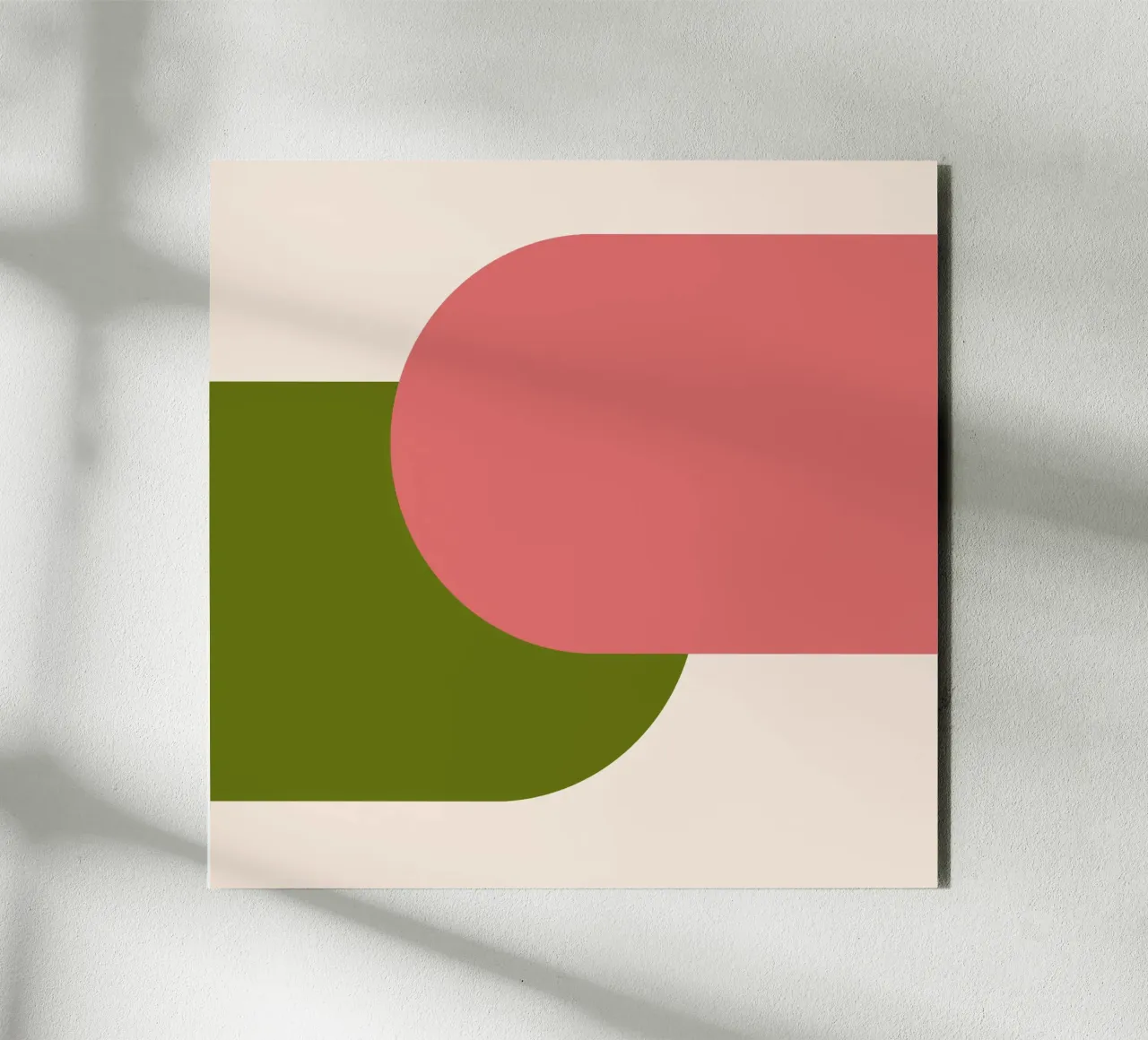 Pink Green Colorblocks alluminio dibond da TijanaArtStudio88