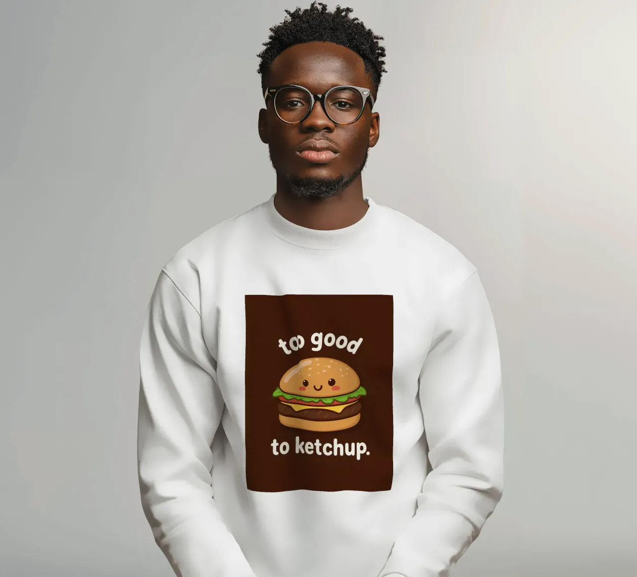 Hamburger kawaii "Troppo buono per il ketchup felpa da DesignDoodle