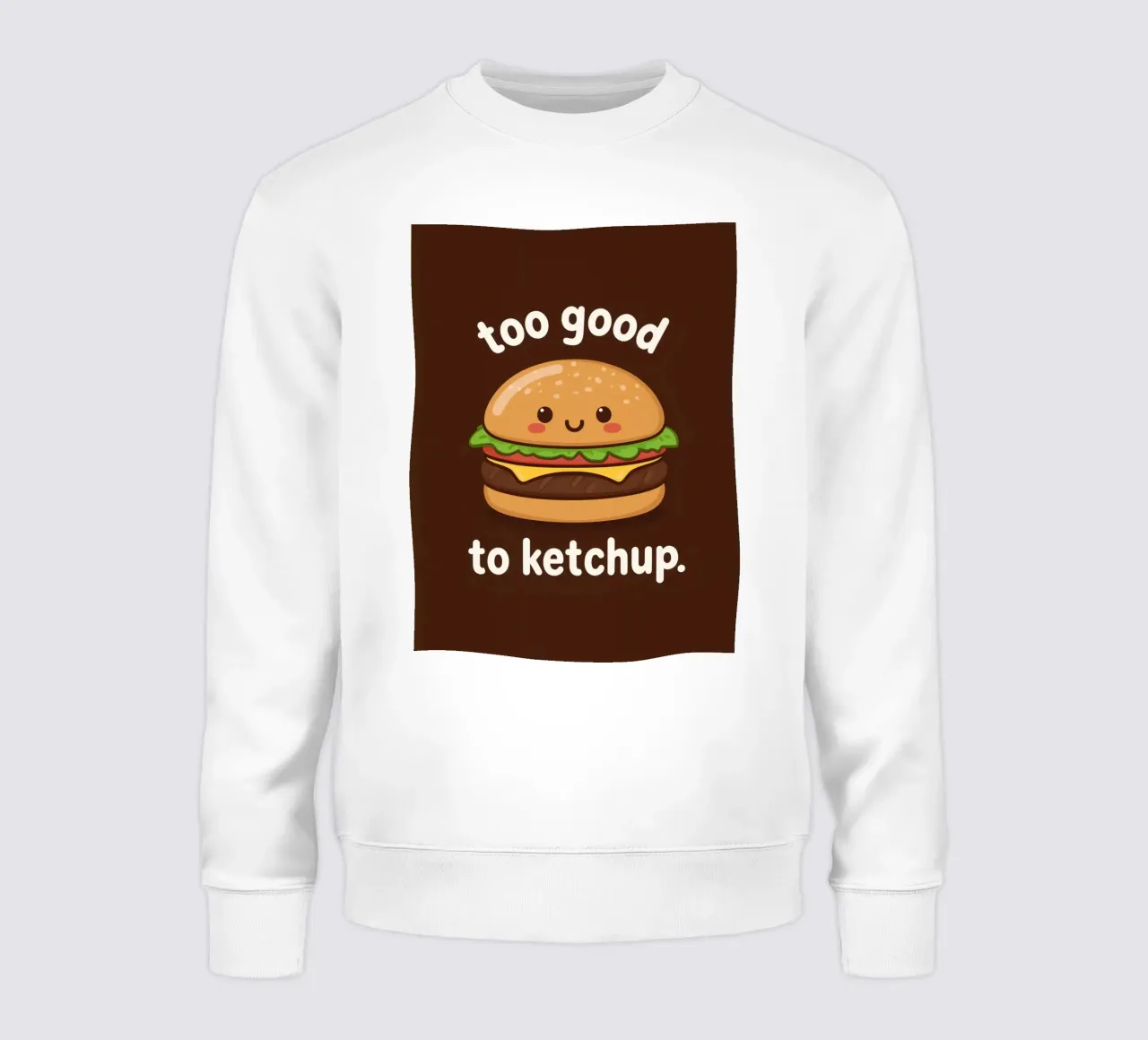 Hamburger kawaii "Troppo buono per il ketchup felpa da DesignDoodle