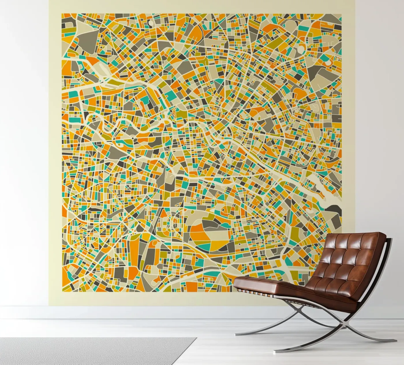 Berlin Map fotobehang van Jazzberry Blue