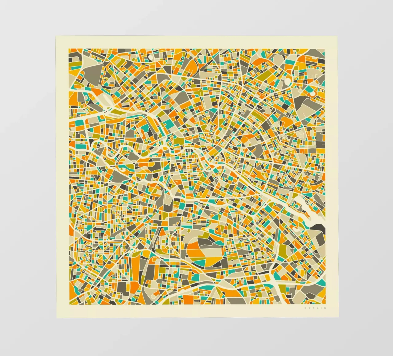 Berlin Map fotobehang van Jazzberry Blue