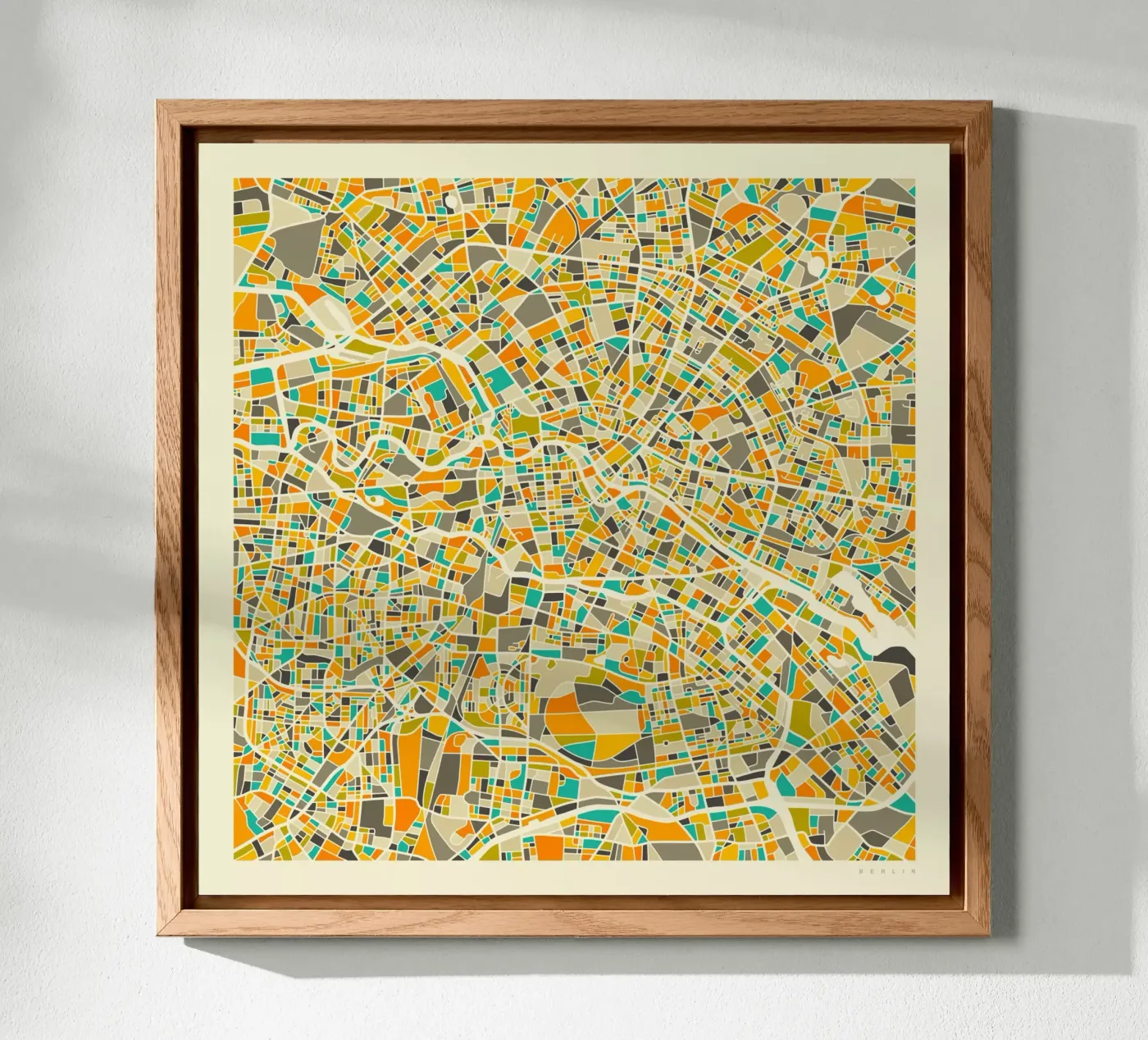 Berlin Map alluminio dibond da Jazzberry Blue