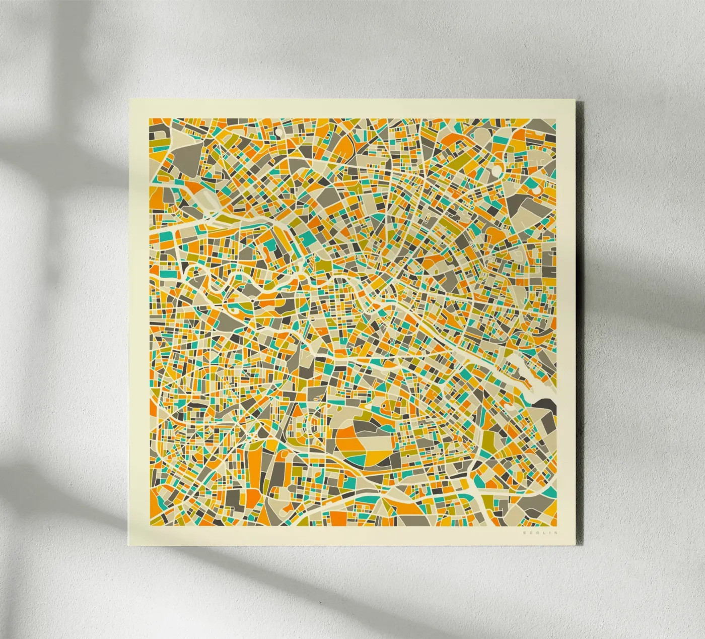 Berlin Map alluminio dibond da Jazzberry Blue