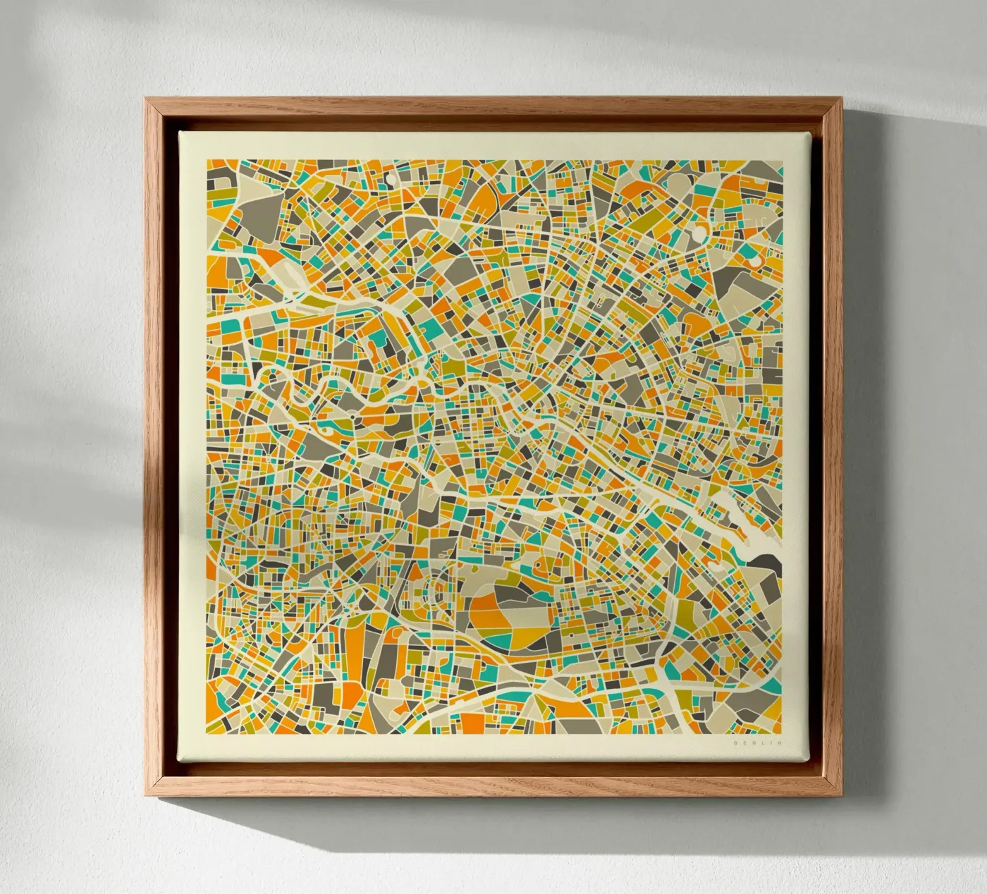 Berlin Map canvas van Jazzberry Blue
